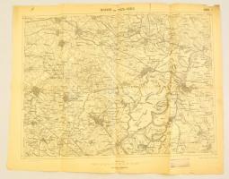 cca 1903 Besenyő és Tiszafüred térképe, 1:75000, M. Kir. Állami Térképészet, hajtott, a széleken kis szakadásokkal, 45,5×56 cm