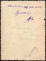 1932 Schönwald Imre órásmester üzlete, fotó, hátulján feliratozva, 11,5×8,5 cm