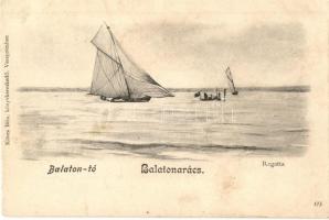 Balatonarács, Arács (Balatonfüred); Balaton tó, regatta, zsűri hajó, sport. Köves Béla kiadása (fl)