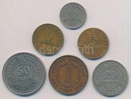 Brit-Honduras 1947-1971. 1c-50c (6xklf) T:1-,2,2- British Honduras 1947-1971. 1 Cent - 50 Cents (6xdiff) C:AU,XF,VF