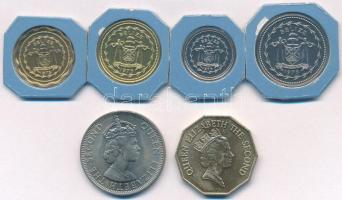 Belize 1975-1990. 1c-1$ (6xklf) négy érme forgalmi sorból kivágva T:1,1-
Belize 1975-1990. 1 Cent -...