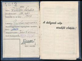 1950 Rendőregyesület tagsági könyve