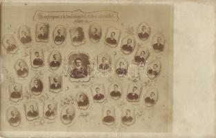 1908-1909 Esztergom, Római katolikus tanítóképző intézet IV. éves növendékei, tabló, studentika (olvasható nevekkel). photo (fl)
