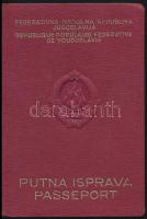 1958 Jugoszláv útlevél magyar személy részére, magyarországi vízumbejegyzésekkel