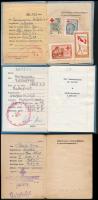 1956-1983 3 db vöröskeresztes tagsági könyv, számos tagsági bélyeggel