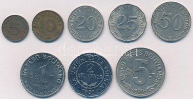 Bolívia 1965-1991. 5c-5B (8xklf) T:1-,2 Bolivia 1965-1991. 5 Centavos - 5 Bolivianos (8xdiff) C:AU,XF