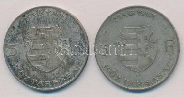 1947. 5Ft Ag "Kossuth" (2x) T:2-,3 patina