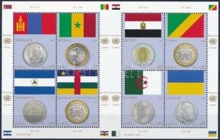 Flags and coins mini sheet set, Zászlók és érmék kisív sor