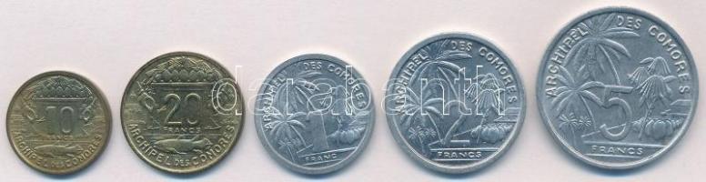 Comore-szigetek 1964. 1Fr-20Fr (5xklf) T:1- Comoros 1964. 1 Franc - 20 Francs (5xdiff) C:AU