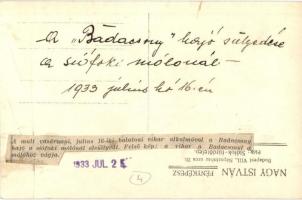 1933 Siófok, a "Badacsony" hajó süllyedése a siófoki mólónál. Nagy István photo