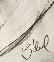 Czóbel jelzéssel: Ülő női akt. Szén, papír, felcsavarva, kis szakadással, 60×43 cm