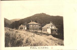 1935 Velem, nyaralóhely, villa, Szent Vid templom. photo + Postai Ügyn. pecsét (EK)