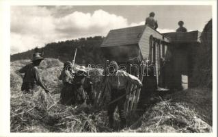 Csíkzsögöd, Zsögöd, Jigodin; Cséplés, aratás. Andory Aladics Zoltán mérnök felvétele / threshing, harvesters