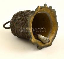 XVIII. sz. barokk jelenetet ábrázoló öntött bronz harang, csengő. Puttókkal, gazdagon díszítve / Bar...