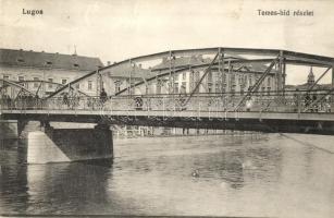 Lugos, Lugoj; Temes híd. Kiadja Schönberg Miksáné / Timis river bridge