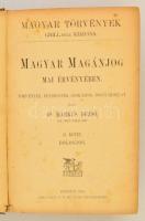 Márkus Dezső: Magyar Magánjog. II. Dologi jog. Bp., 1905 Grill. 827p. Korabeli kissé piszkos egészvá...