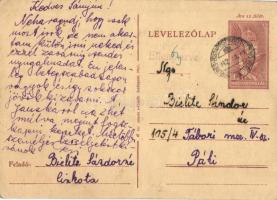 1942 Bielitz Sándor zsidó KMSZ-nek (közérdekű munkaszolgálatos) küldött levél a páhi munkatáborba 105/4 Tábori msz. IV. sz. / WWII Letter to a Jewish labor serviceman, Judaica + 12f Ga. (EK)