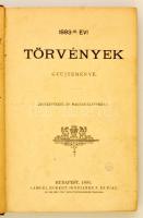 Az 1893-dik évi törvények gyűjteménye. Jegyzetekkel, magyarázatokkal. Bp., 1893, Lampel. Aranyozott ...