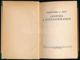 Tersánszky J. Jenő: Legenda a nyúlpaprikásról. Dante Új Könyvtár. Bp.,1936, Dante, 189+3 p. Átkötött félvászon-kötés. Első kiadás.