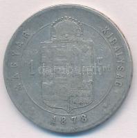 1878KB 1Ft Ag "Ferenc József / Középcímer" Körmöcbánya T:3
Hungary 1878KB 1 Forint Ag &qu...