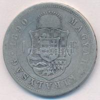 1890KB 1Ft Ag "Ferenc József / Fiume címer" T:2-,3 
Adamo M15