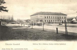 Kassa, Kosice; Rákóczi tér a Rákóczi Ereklye kiállítás épületével. Kiadja Breitner Mór / square, Rákóczi relic exhibitions building (Rb)