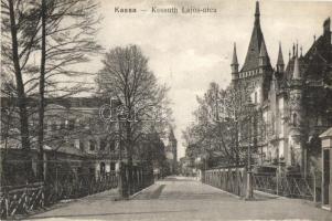 Kassa, Kosice; Kossuth Lajos utca, híd / street view, bridge