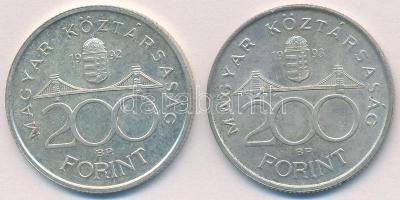 1992-1993. 200Ft Ag "MNB" (2x) T:2