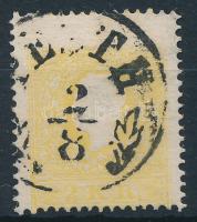 2kr II. sárga ívszéli bélyeg képbe fogazva ,,PESTH