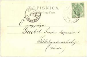 1905 Sarajevo, Franz Josef Strasse / street view with soldiers + K.u.K. Milit. Post. Nevesinje