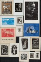 cca 1930-1970 Vegyes ex libris tétel, kb. 240 db. Különféle nyomótechnikákkal, 13x18 cm és 5x3 cm kö...