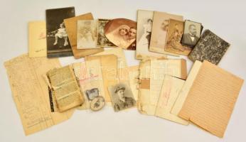cca 1920-1940 A nagyatádi Visy család iratai: igazolás, naptár, fényképek, stb., érdekes anyag