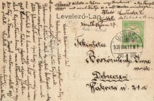 1908 Újlak, Ilok; patak hídja gyerekekkel és lovaskocsival, kutya, kacsák / creek's bridge with...