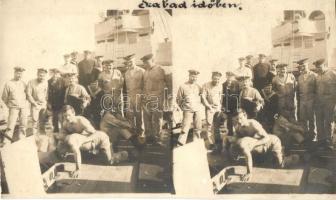 6 db régi első világháborús fotó képeslap az Osztrák-Magyar Haditengerészet SMS Admiral Spaun gyorsc...