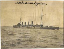 6 db régi első világháborús fotó képeslap az Osztrák-Magyar Haditengerészet SMS Admiral Spaun gyorsc...