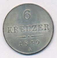 Ausztria 1849A 6kr Ag T:1- Austria 1849A 6 Kreuzer Ag C:AU Krause KM#2200