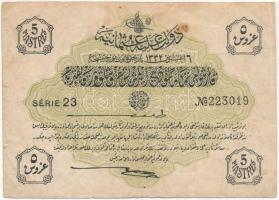 Oszmán Birodalom 1916-1917. 5p T:III Ottoman Empire 1916-1917. 5 Piastres C:F Krause 87.