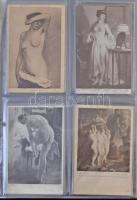 141 db motívum képeslap, érdekes vegyes anyag jobbakkal, modern albumban