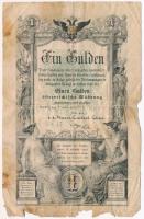 1866. 1G STN vízjeles T:III-,IV Austrian Empire 1866. 1 Gulden STN watermark C:VG,G Adamo G97