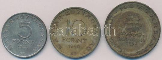 1948. 5Ft Ag "Petőfi" + 10Ft Ag "Széchenyi" + 20Ft Ag "Táncsics" - &qu...