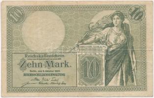 Német Birodalom 1906. 10M hét számjegyű sorszám T:III German Empire 1906. 10 Mark seven digit serial C:F