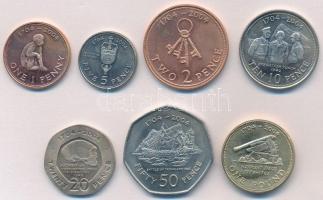 Gibraltár 2004. 1p - 1L (7xklf) T:1- Gibraltar 2004. 1 Penny - 1 Pound (7xdiff) C:AU