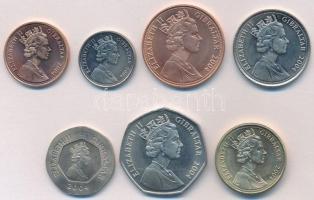 Gibraltár 2004. 1p - 1L (7xklf) T:1-
Gibraltar 2004. 1 Penny - 1 Pound (7xdiff) C:AU