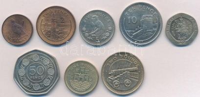 Gibraltár 1988. 1p - 2Ł (8xklf) T:1- Gibraltar 1988. 1 Penny - 2 Pounds (8xdiff) C:AU