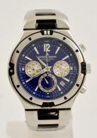 Jacques Lemans karóra,  Cronograph 10 ATM fém szíjjal, díszdobozban, működik. Pontos, szervízelt