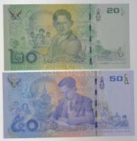 Thaiföld ~2012. 20B + 50B T:I
Thailand ~2012. 20 Baht + 50 Baht C:UNC