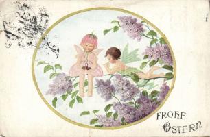 Easter, children fairies, August Röckl, Vienne, Nr. 1451. s: Pauli Ebner (b)