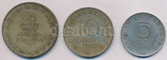 1948. 5Ft Ag "Petőfi" + 10Ft Ag "Széchenyi" + 20Ft Ag "Táncsics" - &qu...