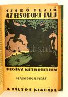 Szabó Dezső: Az elsodort falu I-II. Bp., 1920, Táltos Kiadása, 280+279+1 p. Második kiadás. Átkötött...