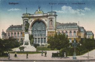 Budapest VII. Központi (Keleti) pályaudvar, vasútállomás, Baross szobor (EK)